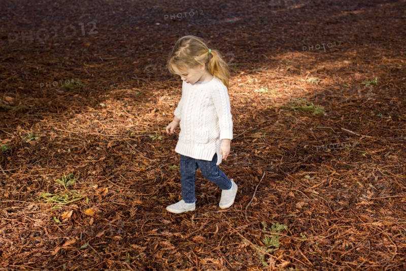 Caucasian girl walking in autumn