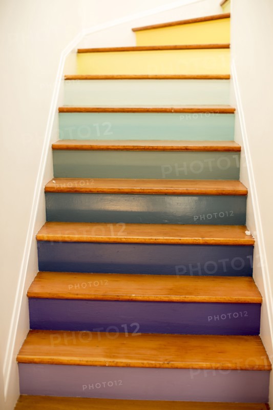 Multicolor steps on staircase