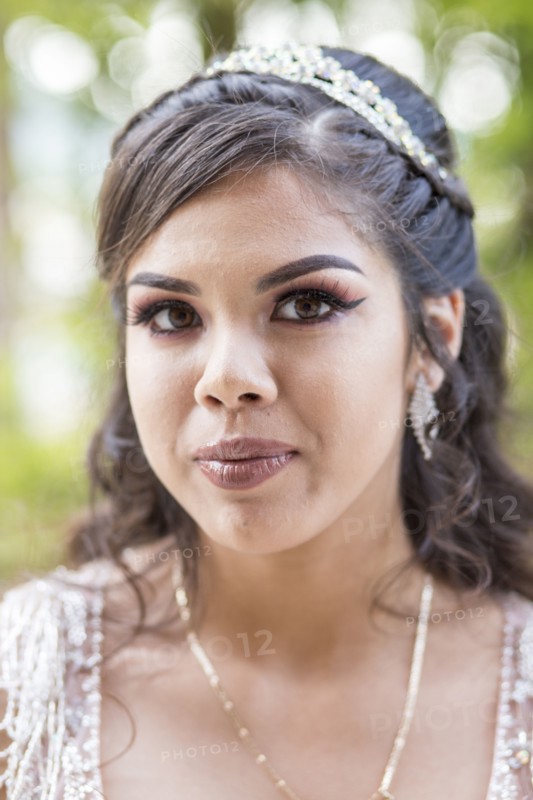 Portrait of serious Hispanic girl