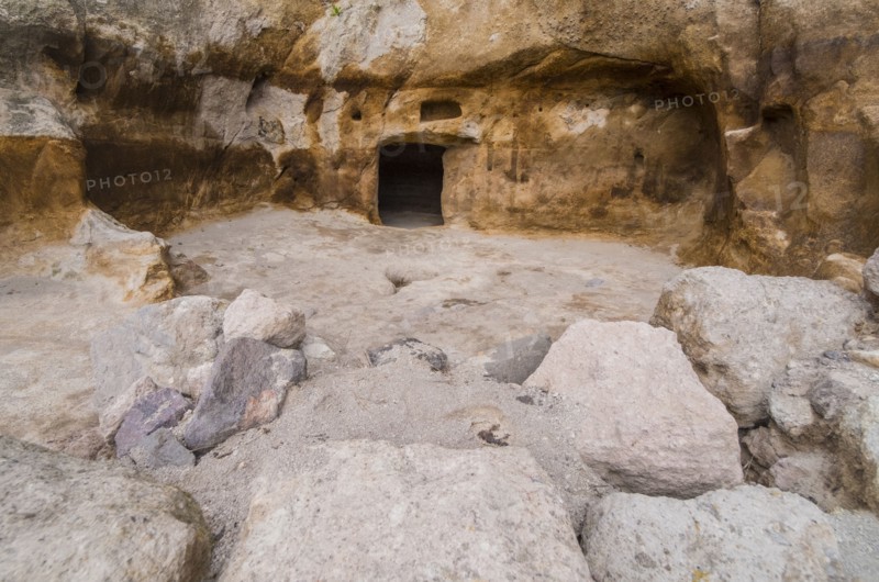 Rocks near entrance to cave