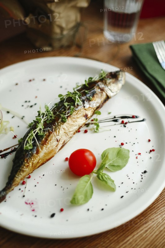 Gourmet fish on plate