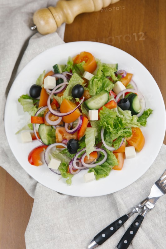 Fresh salad on plate