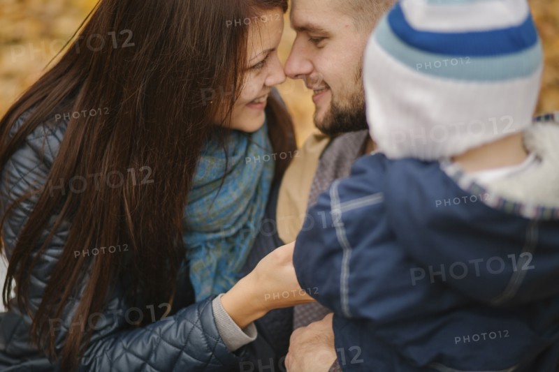 Affectionate Middle Eastern couple with baby son