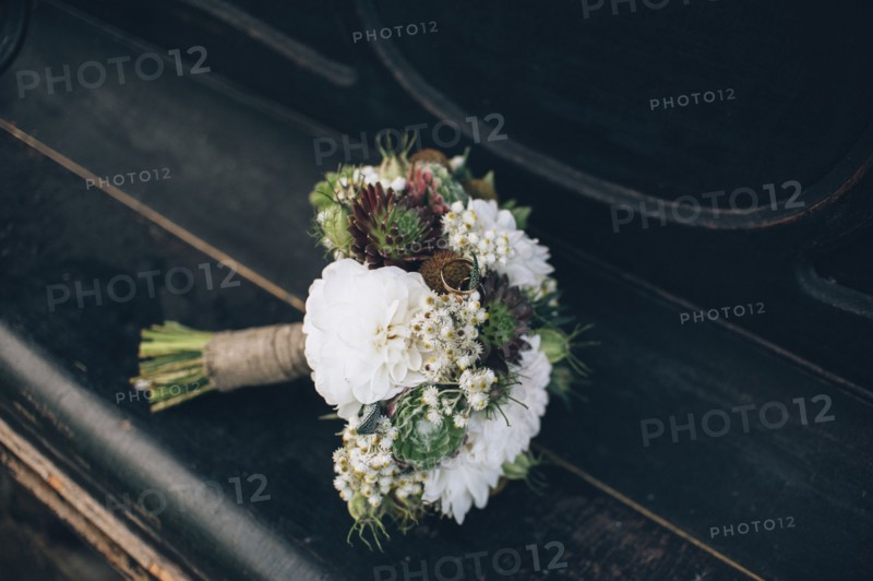Bouquet of flowers on table