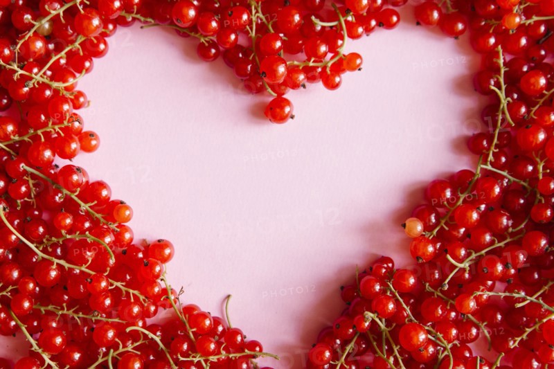 Red berries in heart-shape