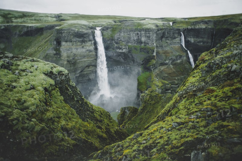 Scenic view of waterfalls