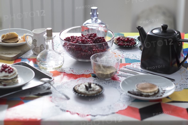 Breakfast table with tea