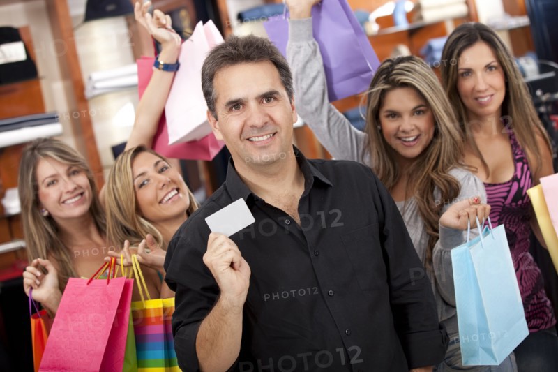 Hispanic friends shopping together