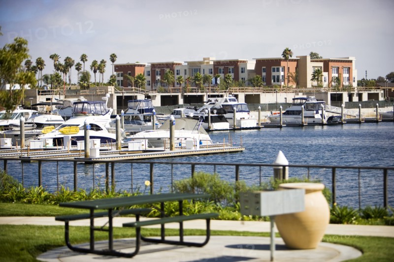 Moored yachts on port of Oxnard