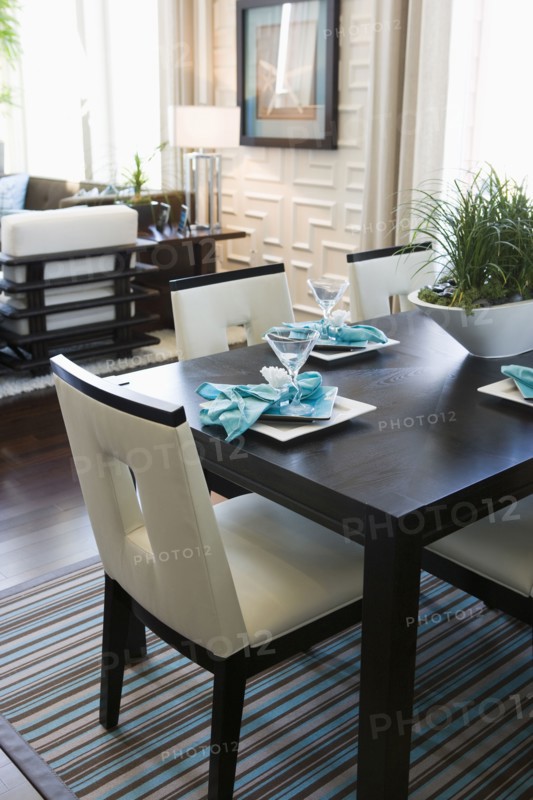 Contemporary dining area in loft style condo
