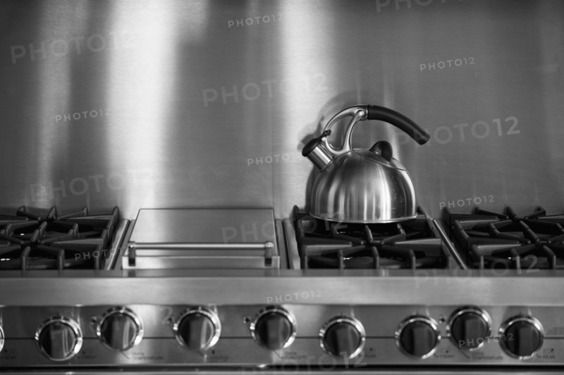 Tea Kettle on stainless steel oven
