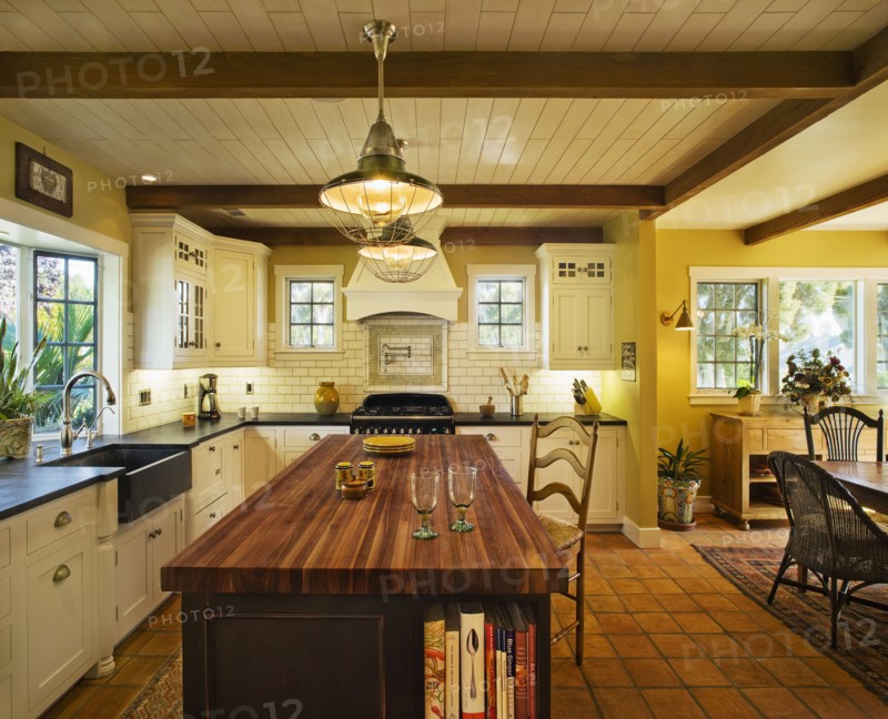 Contemporary kitchen in spanish style home