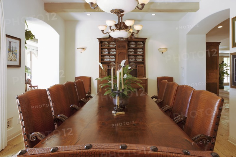 Dinning room with candlestick holder on table