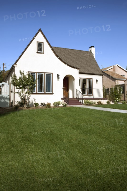Lawn in front of cottage