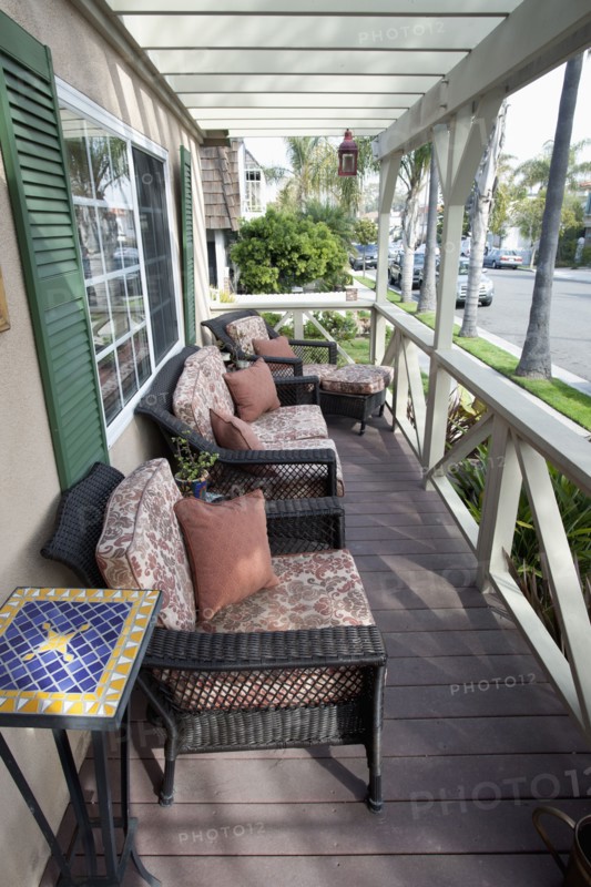 Wicker chairs at porch
