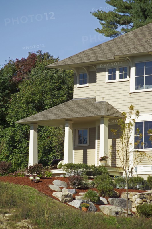 Garden in yard of a single family home
