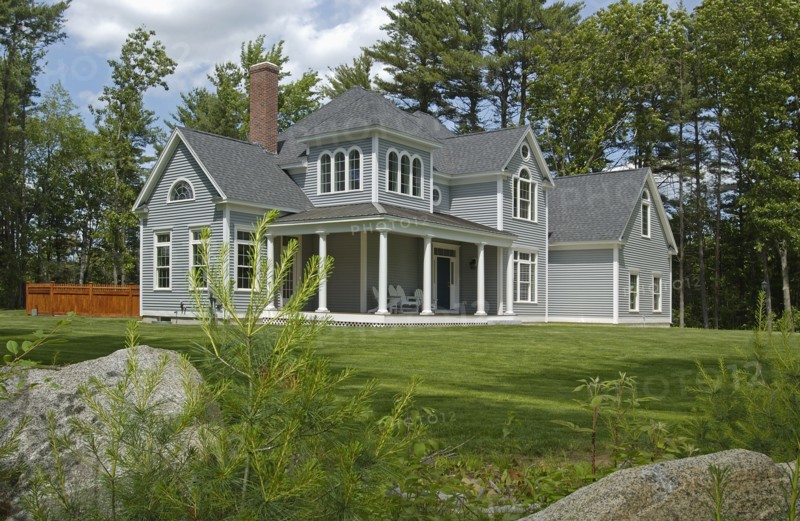 Lawn in front of single family home