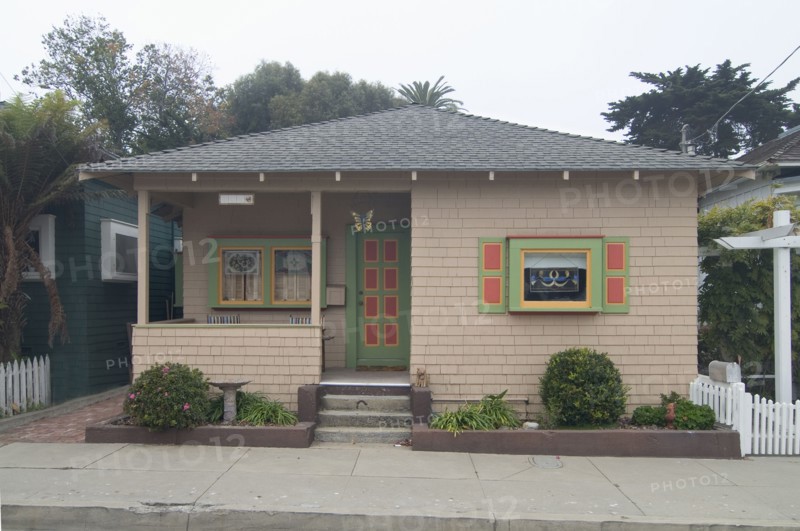 Exterior view of a one story cottage at Pacific Grove