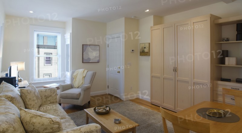 Murphy bed in studio apartment