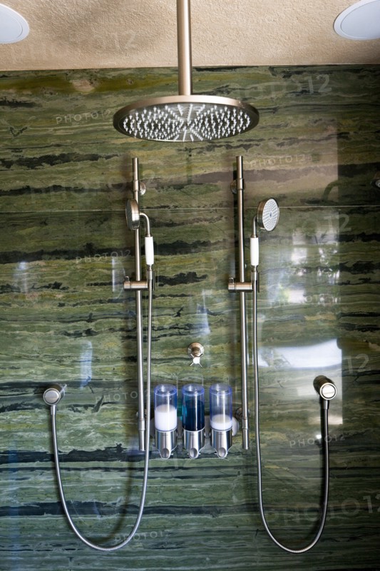 Close-up of shower head at home