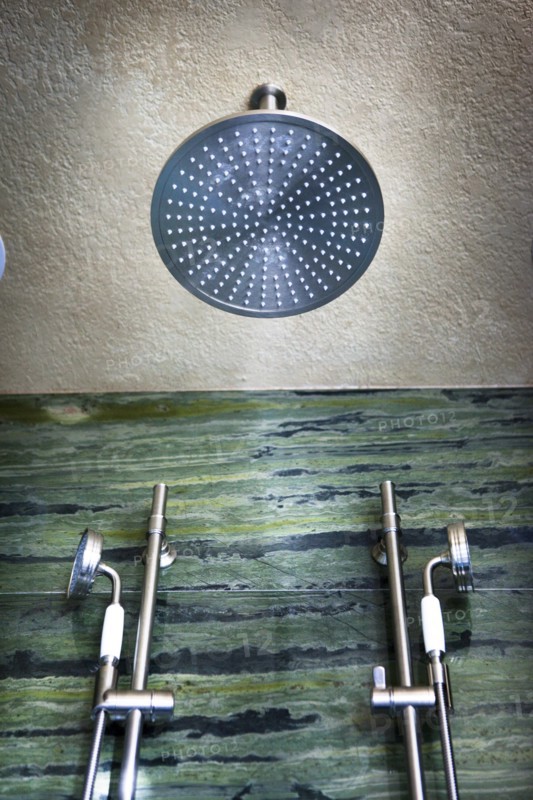 Directly below shot of shower head at home