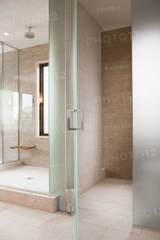 Open door besides shower at home