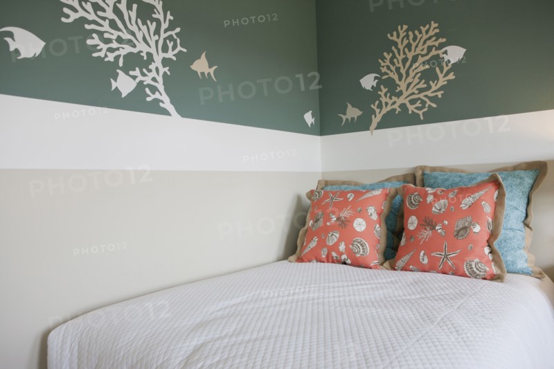 Wall decal in bedroom at home