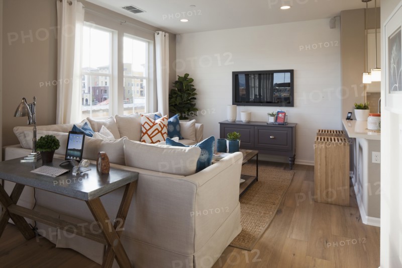 Study table and sectional sofa in living room