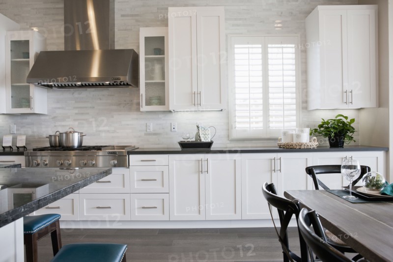 Interior of domestic kitchen