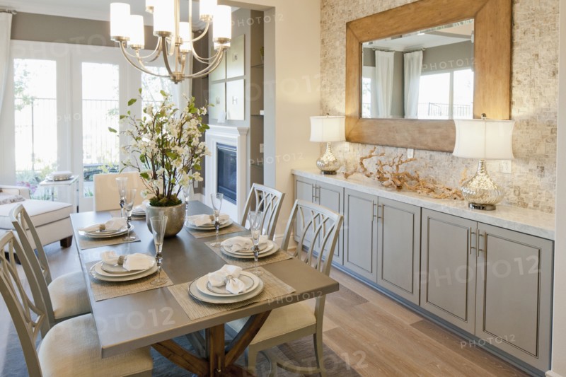 Place settings on dining table