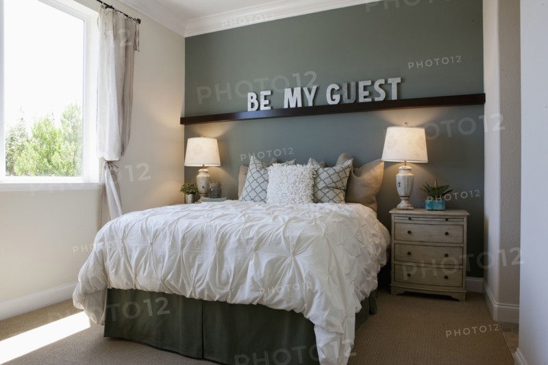 Interior of contemporary bedroom for guest
