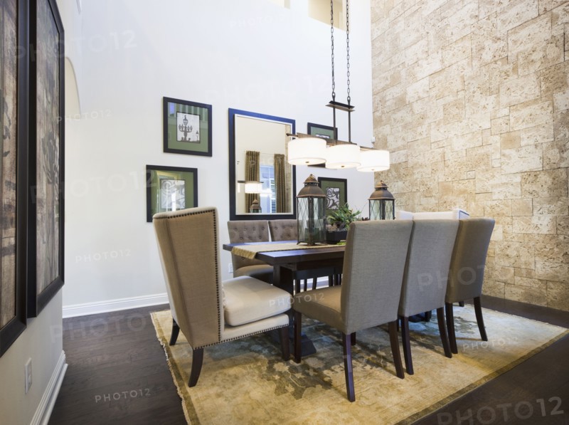 Interior of table and chairs arranged in dining area