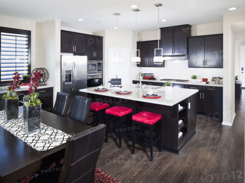 Breakfast bar in contemporary kitchen