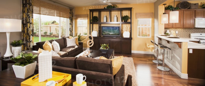 Large sectional sofa in traditional living room