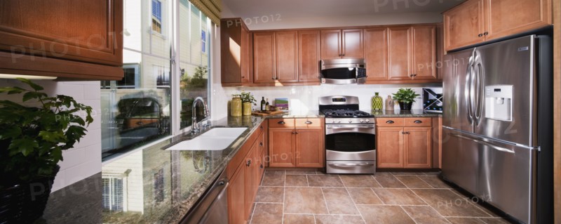 Traditional kitchen with wooden cabinets