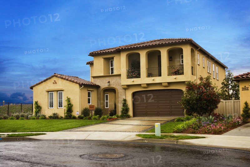 Front exterior Mediterranean style home