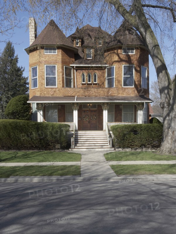 Cedar shake three story home