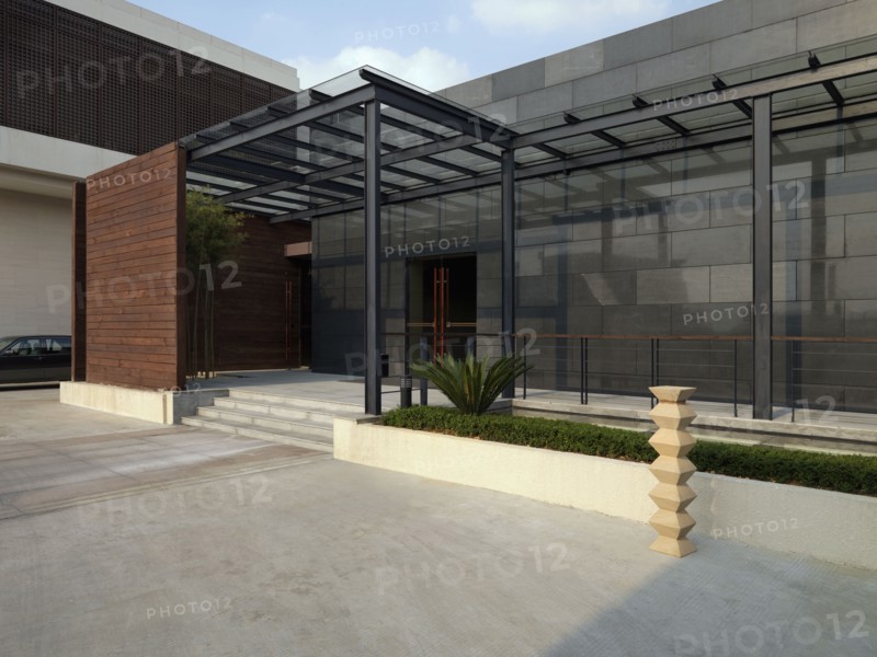 Front entrance with glass double doors
