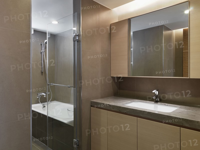 Modern bathroom with glass shower