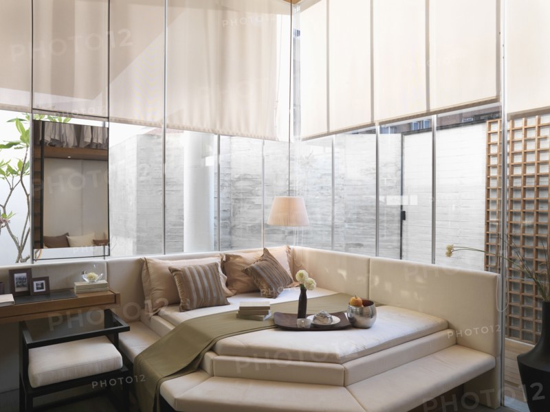 Contemporary nook with large windows