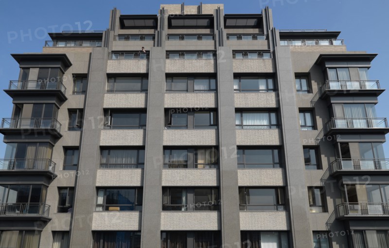 Front exterior multiple story condominiums