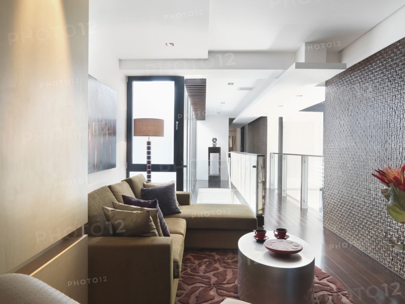 Modern sitting area with sectional sofa