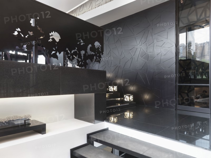 Landing between staircases in modern interior
