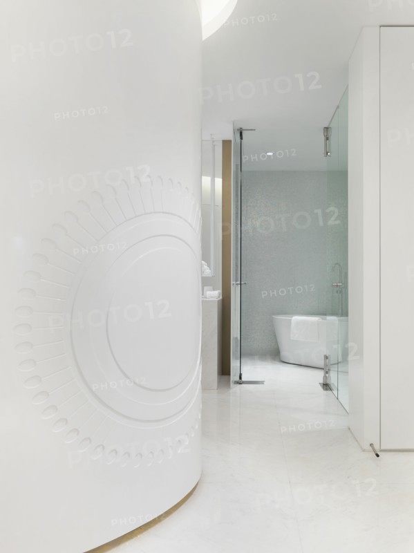 White hallway in modern home