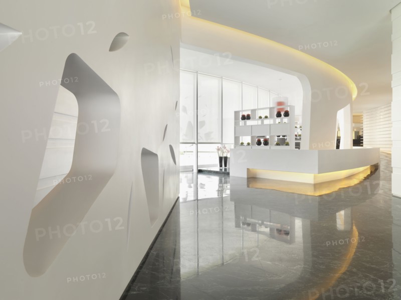 Spacious lobby in modern building