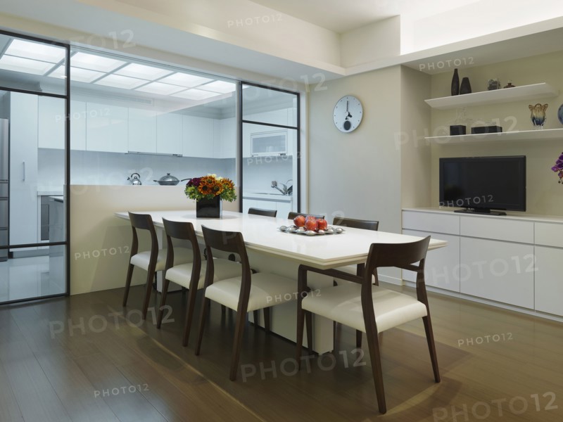 Dining table in modern home