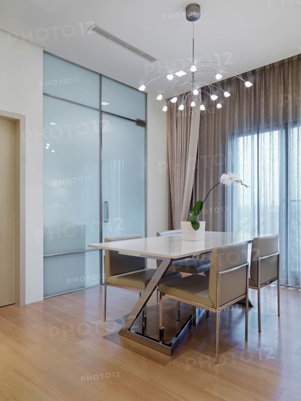 Dining room table in modern home