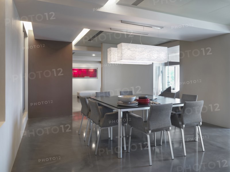 Dining room table in modern dining room