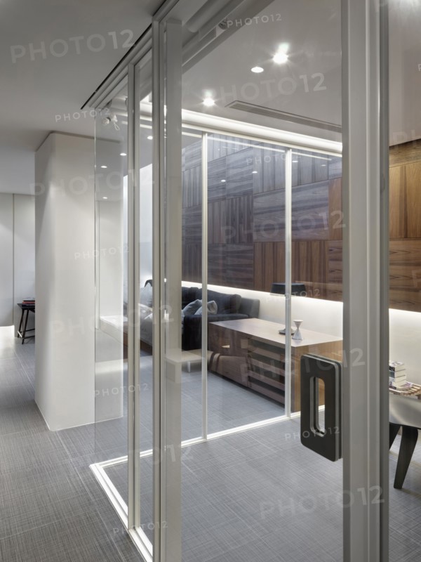 Detail modern glass door