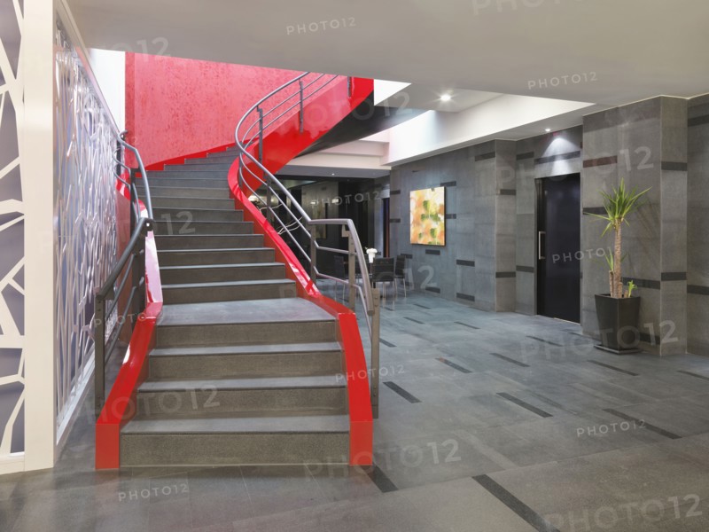 Large red staircase